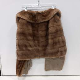 Harper's Furriers Brown Mink Shawl (Embroidered With LWM) alternative image