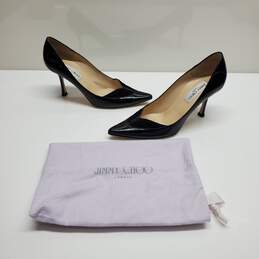 AUTHENTICATED WMNS JIMMY CHOO LEATHER VELVET PUMPS EU SIZE 38.5