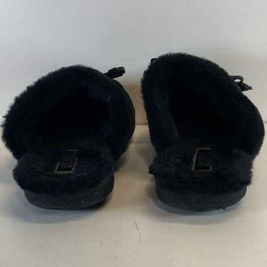 Michael Kors Black Glitter Quilted Fur Slide Slippers Shoes Size 8 B image number 4