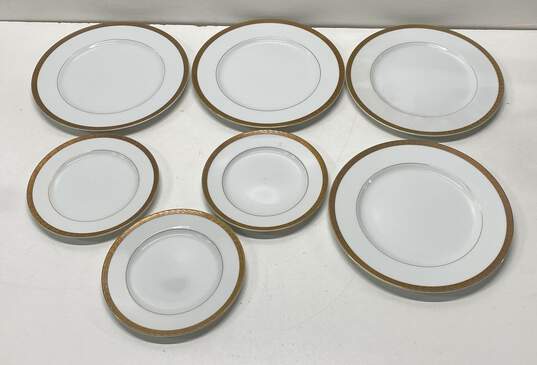 Sango China "Royalty" 4 Dinner Plates / 3 Salad Plates Fine China Tableware image number 1