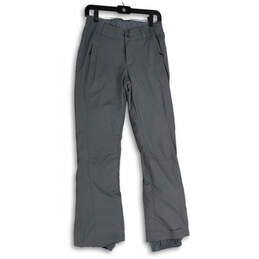 Womens Gray Flat Front Zipper Pocket Straight Leg Snow Pants Size XS R