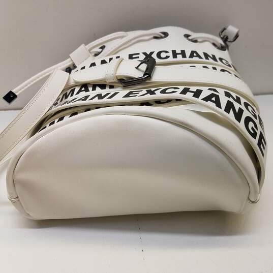 Buy the Armani Exchange White Bucket Bag | GoodwillFinds