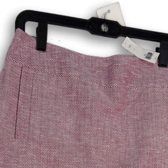 NWT Womens Pink Flat Front Back Zip Pocket Straight & Pencil Skirt Size 4 image number 3