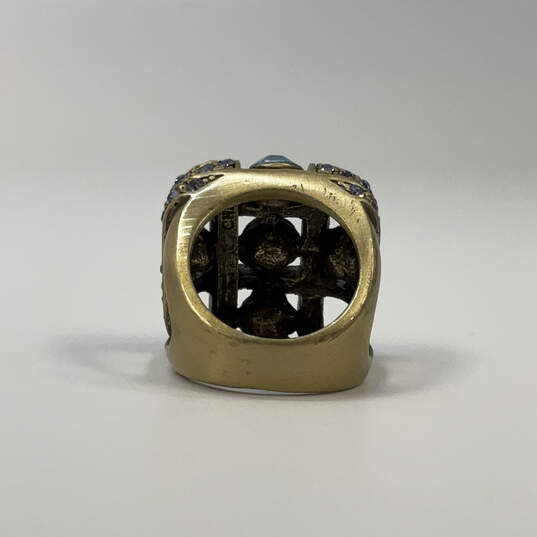 Designer Heidi Daus Gold-Tone Multicolor Crystal Tic Tac Toe Boho Ring image number 2