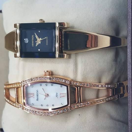 Armitron NIB Rose Gold & Yellow Gold Bracelet Watch Bundle 2 Pcs image number 9