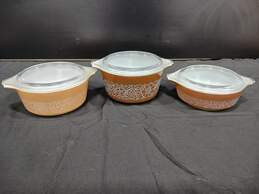 3 Pyrex Woodland Flowers Casserole Dishes with Lids