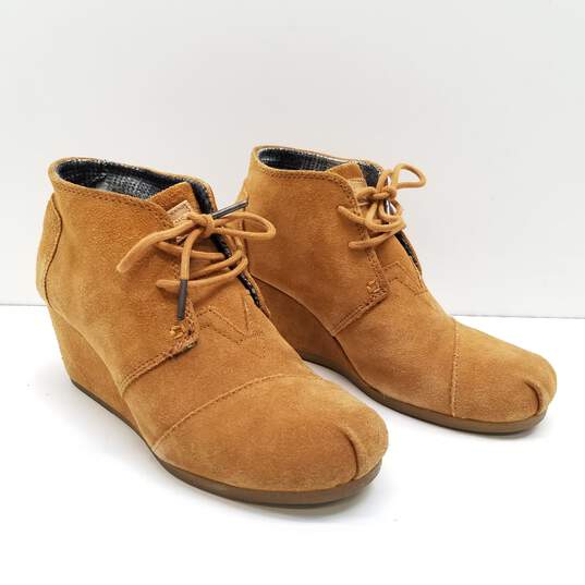 Toms Suede Desert Wedge Taupe 8.5 image number 3