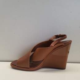 Tory Burch Gabrielle Brown Leather Wedge Platform Sandal Heels Shoes Size 5.5 M alternative image