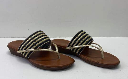 Italian Shoemakers Gold Studded Slide Thong Sandals Shoes Size 7 B image number 3