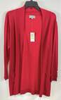 JM Collection Red Cardigan Sweater - Size Medium image number 1