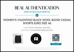 Valentino Women's Black Wool Blend Casual Shorts Euro Size 46 AUTHENTICATED alternative image