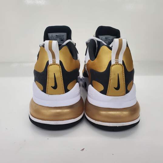 Nike Men's Air Max 270 React Metallic Gold Sneakers Size 9 image number 4