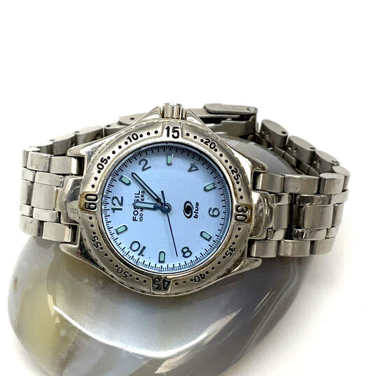 Designer Fossil AM3280 Silver-Tone Stainless Steel Analog Wristwatch image number 2