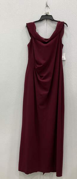 NWT Alex Evenings Womens Wine Full-Length Dress Size 8