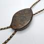 Bennett Silver Tone Braided Leather Gemstone Bolo Tie 84.7g image number 2