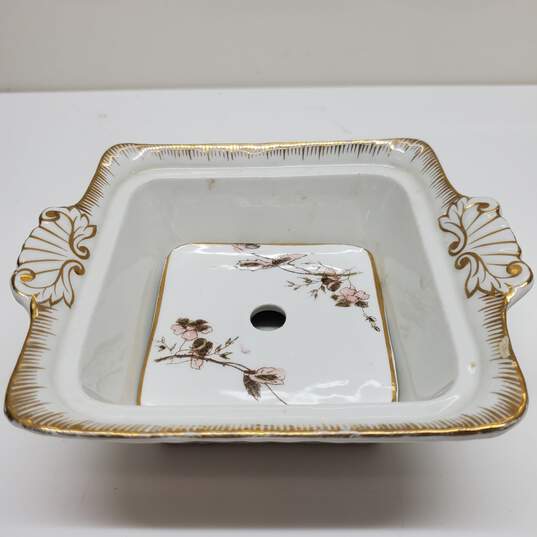 Royal Semi Porcelain Gold Trim Floral John Maddock & Sons Lidded Dish +Extra Lid image number 3