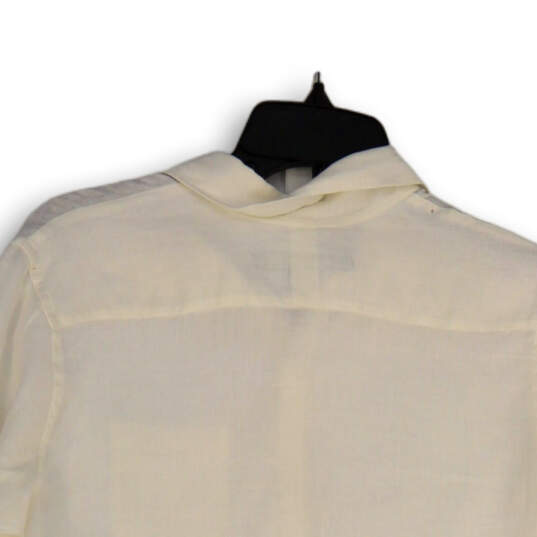 Womens White Spread Collar Long Sleeve Classic Button-Up Shirt Size 12 image number 4