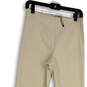 Womens Beige Flat Front Stretch Pull-On Straight Leg Ankle Pants Size 6 image number 4