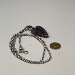 Designer Brighton Silver-Tone Amethyst Stone Heart Shape Pendant Necklace alternative image