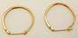 10K Yellow Gold 0.18 CTTW Round Channel Set Diamond Hoop Earrings 2.2g image number 2