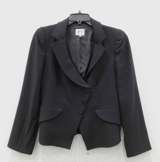 Authentic Armani Collezioni Womens Size 8 Black Blazer W/COA image number 2