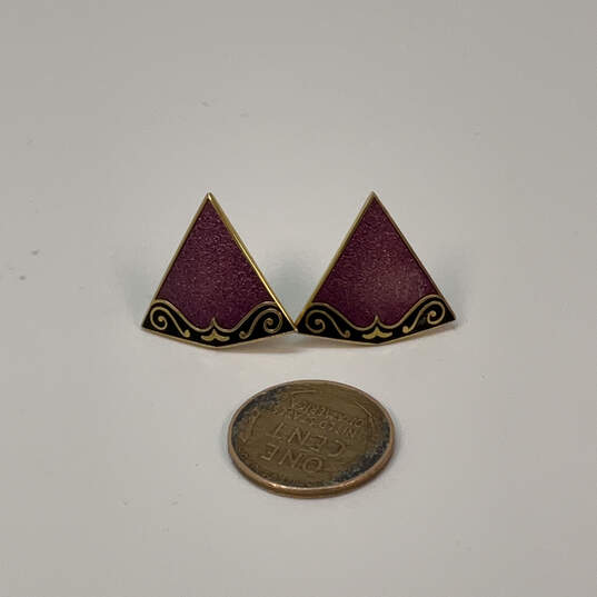 Designer Isle Of Skye Gold-Tone Triangle Shape Classic Stud Earrings image number 3