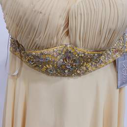 French Bridal Riva Designs Yellow Lemon Beaded Dress Size 4 NWT alternative image