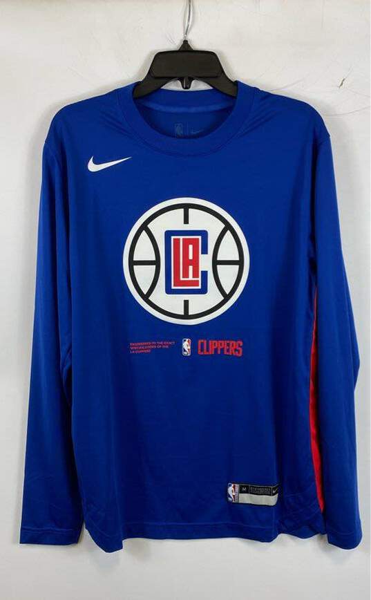 Nike Mens Blue Los Angeles Long Sleeve Clippers La NBA Basketball Jersey Size M image number 1