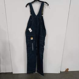 Carhartt Men's Loose Fit Blue Denim Bib Overalls Size 34x32 alternative image