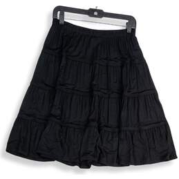 NWT Style&co. Womens Black Pleated Front Pull-On A-Line Skirt Size Small