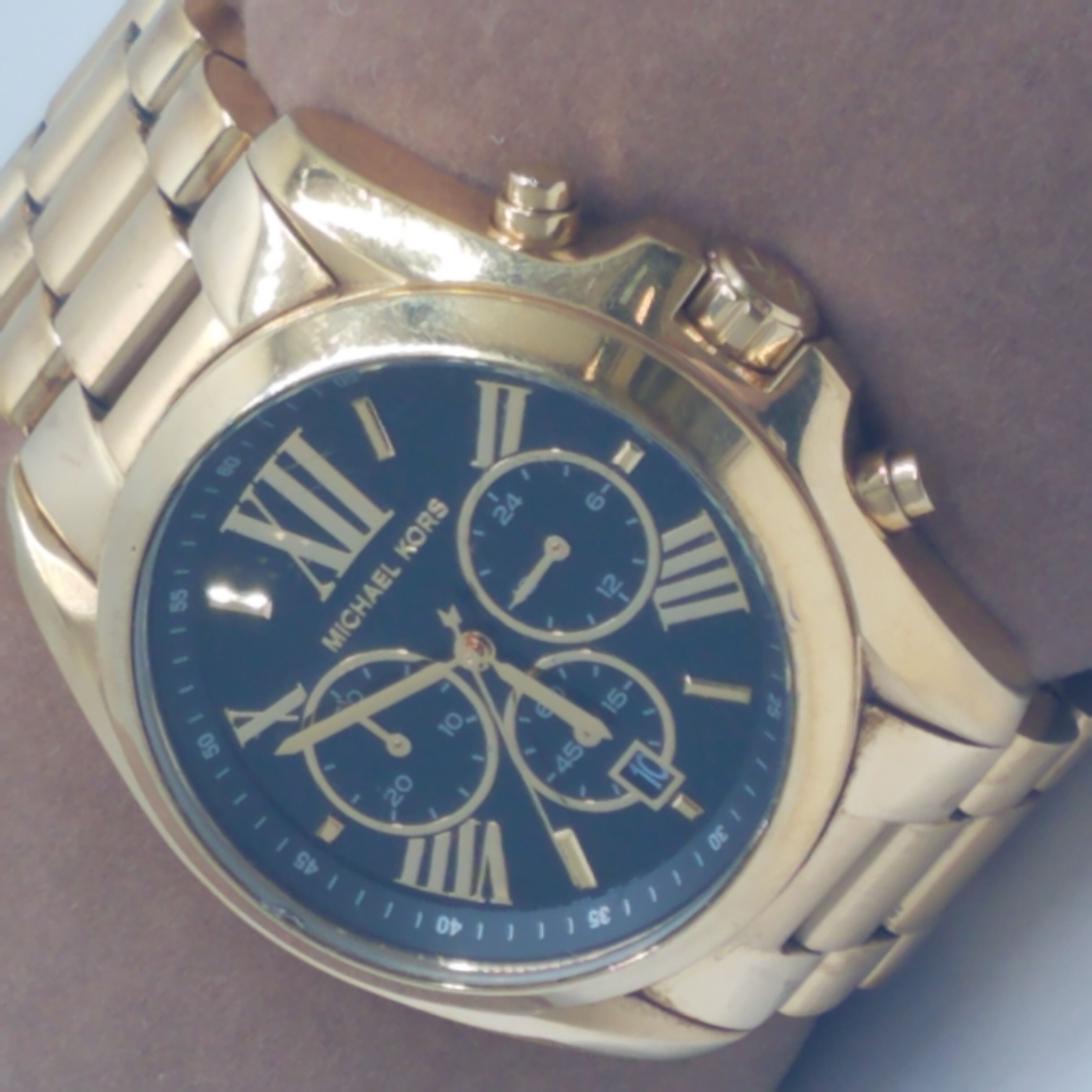 Women's Bradshaw Chrono Gold-Tone Stainless Steel Black Dial Watch |  Michael Kors MK5739 | World of Watches