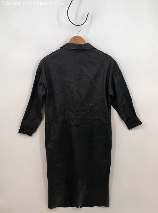 ST LOUIS"ART BASEL: INSPIRED WOMEN'S LEATHER DRESS-BLACK-XS-WITH TAG image number 3