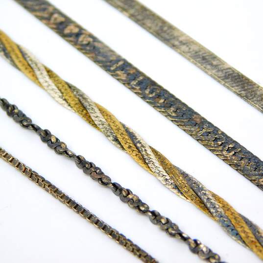 Artisan 925 & Vermeil Twisted Serpentine Box & Herringbone Chain Bracelets image number 5