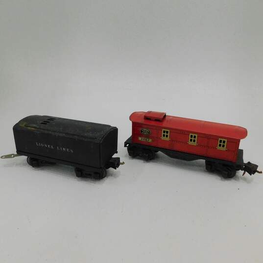 Vintage Pre War Lionel Tin Toy Train Cars Gondola Baby Ruth Candy Caboose Tender image number 2