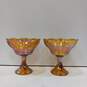Set of Large Carnival Glass Cups/Serving Pieces image number 1