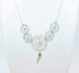 Southwestern Artisan 925 Sterling Silver Turquoise Drop Earrings & Dreamcatcher Pendant Necklace 10.3g image number 2
