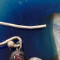 Designer Silpada 925 ALE Sterling Silver Garnet Bead Heart Dangle Earrings image number 4
