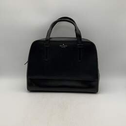 Kate Spade Womens Black Leather Bottom Stud Zipper Top Handle Handbag Purse