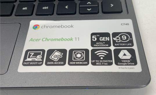 Acer Chromebook 11 C740-C4PE Gray 11.6" Intel Processor Chrome OS image number 3