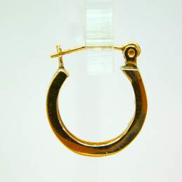 14K Yellow Gold Diamond Accent Hoop Earrings 3.0g alternative image