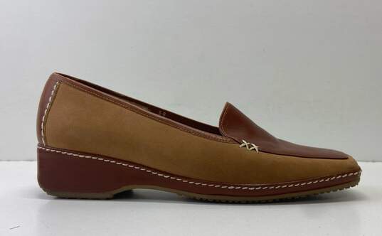 Brunos Firenze Shoes Tan Brown Suede Leather Loafers Shoes Women's Size 38 image number 1