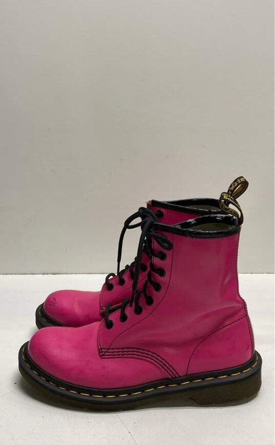 Dr. Martens 1460 Hot Pink Patent Leather Combat Boots Women's Size 7 image number 1