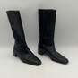Stuart Weitzman Womens Black Leather Side Zip Tall Knee High Boots Size 6 image number 2