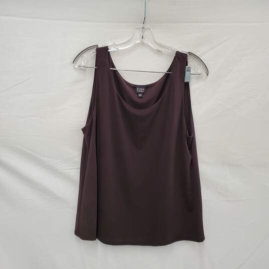 Buy the Eileen Fisher Soft Polyester Blend Sleeveless Brown Tank Top Size L