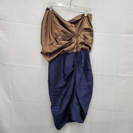 NWT Halston Heritage WM's Bronze Midnight One Shoulder Dress Size 14 alternative image