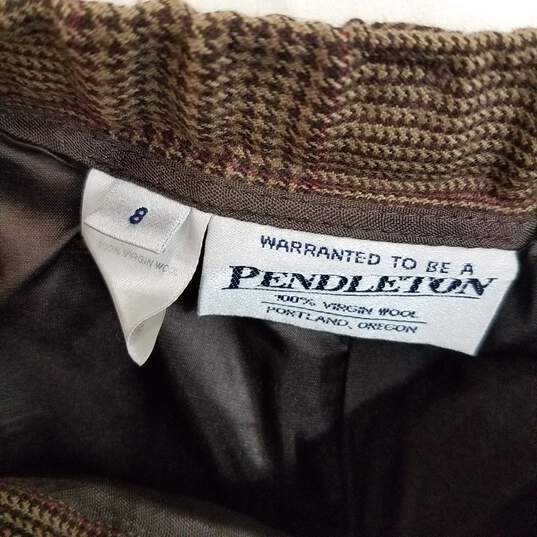 Buy the Pendleton brown plaid wool pants suit women's size 8