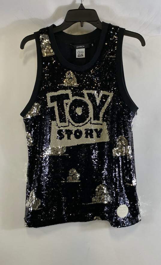 Joy Rich Toy Story Unisex Adults Black Polyester Sequin Pullover Tank Top Sz XS image number 1