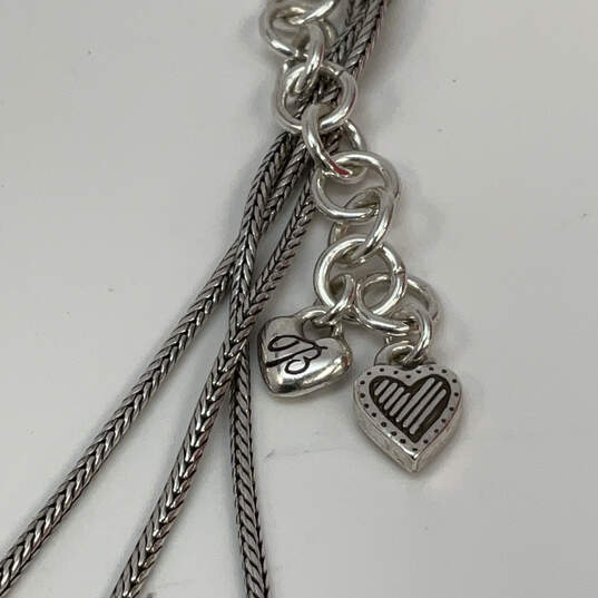 Designer Brighton Two-Tone Triple Strand Heart Shape Pendant Necklace image number 4