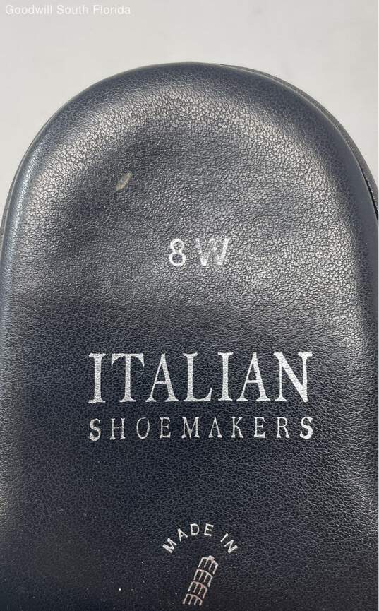 Italian Shoemakers Womens Black Shimmer Silver Slide Sandals Size 8 W image number 6