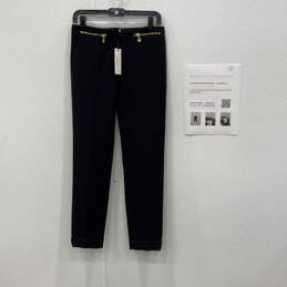 NWT Versace Collection Womens Black Flat Front Ankle Pants Size 38 With COA alternative image